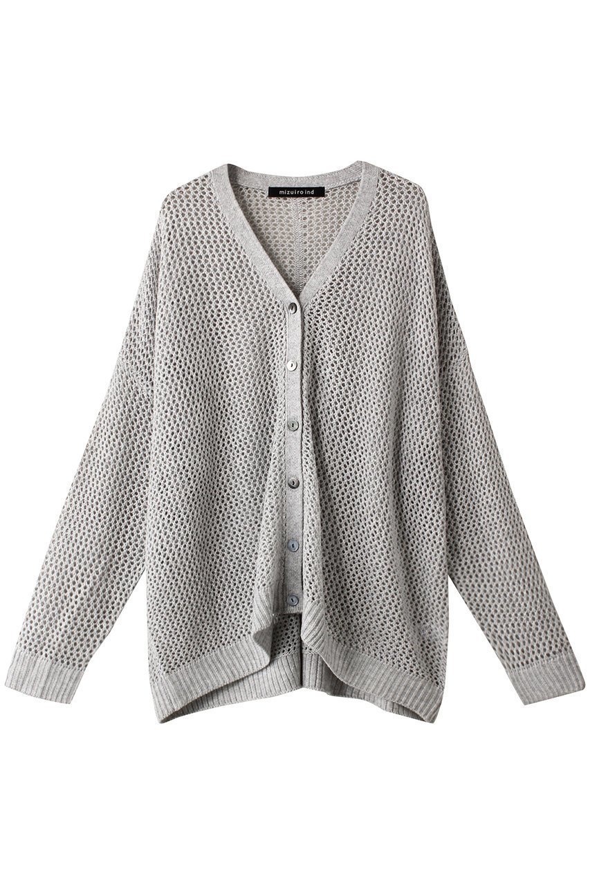 【ミズイロ インド/mizuiro ind】のmesh V neck C/D カーディガン 人気、トレンドファッション・服の通販 founy(ファニー) 　ファッション　Fashion　レディースファッション　Fashion for Women　トップス・カットソー　Cut & Sew Tops　ニット　Knit Tops & Sweaters　カーディガン・羽織り　Layered Style Cardigans　なめらか　Smooth, Silky Texture　カーディガン　Cardigan, Knitwear　シアー　Sheer, See-Through　メッシュ　Mesh, Net Fabric　秋　Autumn　 other-1|ID: prp329100004608404 ipo3291000000032936946