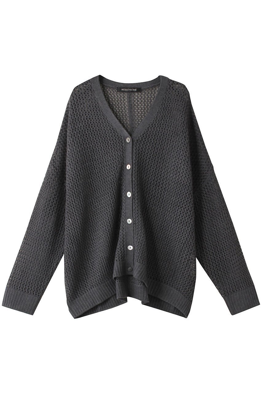 【ミズイロ インド/mizuiro ind】のmesh V neck C/D カーディガン インテリア・キッズ・メンズ・レディースファッション・服の通販 founy(ファニー) 　ファッション　Fashion　レディースファッション　Fashion for Women　トップス・カットソー　Cut & Sew Tops　ニット　Knit Tops & Sweaters　カーディガン・羽織り　Layered Style Cardigans　なめらか　Smooth, Silky Texture　カーディガン　Cardigan, Knitwear　シアー　Sheer, See-Through　メッシュ　Mesh, Net Fabric　秋　Autumn　c.gray|ID: prp329100004608404 ipo3291000000032936977