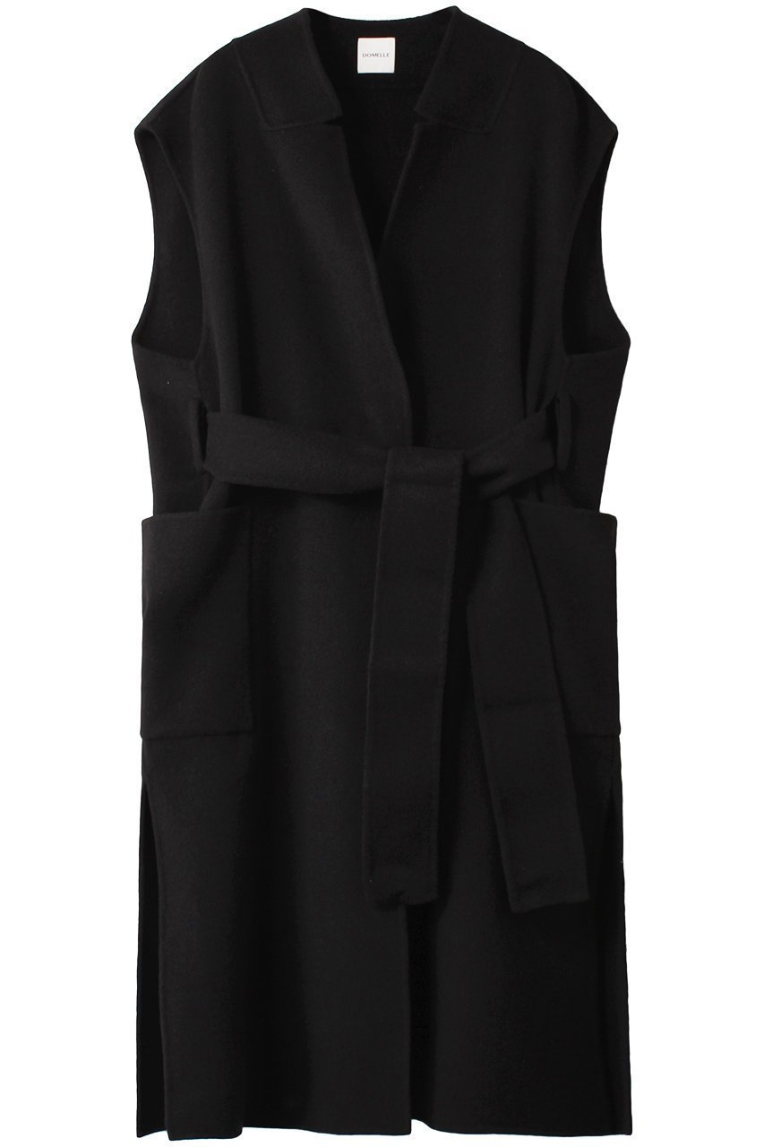 【ドメル/DOMELLE】のカシミヤブレンド リバー ロングベスト インテリア・キッズ・メンズ・レディースファッション・服の通販 founy(ファニー) 　ファッション　Fashion　レディースファッション　Fashion for Women　アウター　Coat / Outerwear Collection　レディースジャケット・軽アウター　Jackets　なめらか　Smooth, Silky Texture　ジャケット　Jacket, Outerwear　ベスト　Vest, Waistcoat　ロング　Long, Long-Length　A/W・秋冬　Autumn/Winter　ブラック|ID: prp329100004608415 ipo3291000000032937900