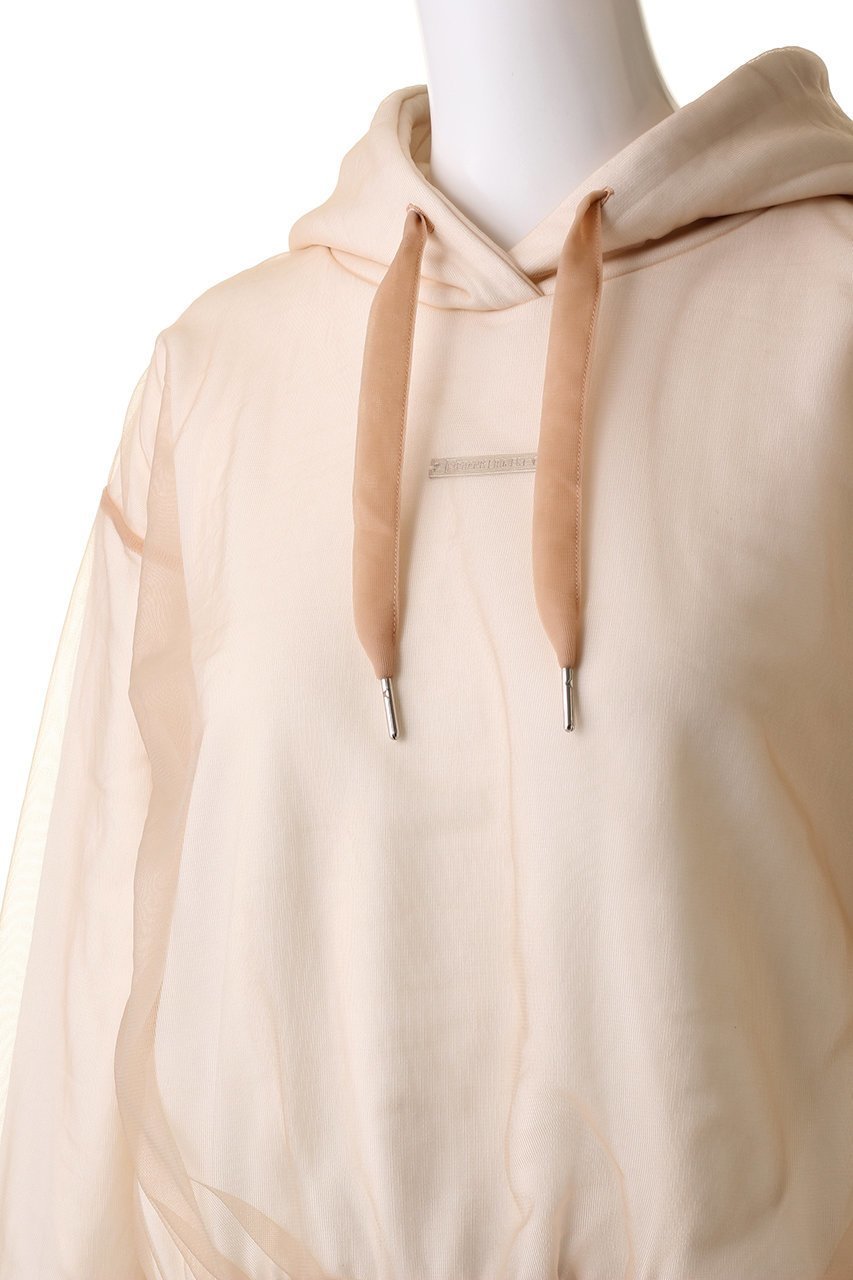 【プランク プロジェクト/PRANK PROJECT】のチュールレイヤードフーディ / Tulle Layered Hoodie 人気、トレンドファッション・服の通販 founy(ファニー) 　ファッション　Fashion　レディースファッション　Fashion for Women　トップス・カットソー　Cut & Sew Tops　シャツ・ブラウス・オフィスカジュアル　Elegant Blouses & Button-Ups　レディースパーカー・カジュアルフーディー　Casual Hoodies & Sweatshirts　ロングTシャツ・Tシャツ　Longline T-Shirts & Tees　スウェット・クルーネックトップス　Sweatshirts & Crewnecks / Relaxed Fit Sweat Tops　カットソー・ベーシックTシャツ　Cut-and-Sewn Tops / Stretch Tees & Basics　コンパクト　Compact, Small Size　チュール　Tulip, Tulip Motif　ベーシック　Basic, Essential　春　Spring　other-5|ID: prp329100004608418 ipo3291000000032938072