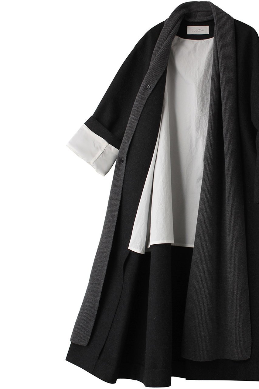 【プレインピープル/PLAIN PEOPLE】の【ESLOW】TOP MELTON ROBE COAT 人気、トレンドファッション・服の通販 founy(ファニー) 　ファッション　Fashion　レディースファッション　Fashion for Women　アウター　Coat / Outerwear Collection　コート・ロングコート・ピーコート　Long Coats, Peacoats & More　ショール　Shawl, Wrap　シンプル　Simple, Minimal　ストール　Stole, Wrap　メルトン　Melton, Heavy Wool　ロング　Long, Long-Length　other-7|ID: prp329100004608423 ipo3291000000032938277