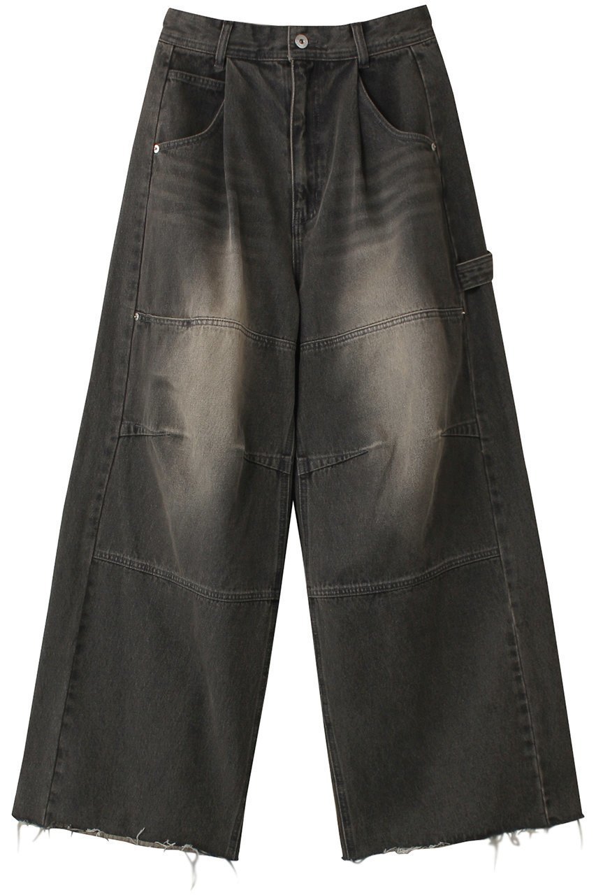 【プランク プロジェクト/PRANK PROJECT】のバギーペインターデニムパンツ/Baggy Painter Denim Pants インテリア・キッズ・メンズ・レディースファッション・服の通販 founy(ファニー) 　ファッション　Fashion　レディースファッション　Fashion for Women　パンツ　Pants & Trousers　デニムパンツ・ジーンズ・美脚デニム　Denim Jeans & Pants　デニム　Denim, Jeans Material　パターン　Pattern, Design Print　ブリーチ　Bleach, Washed Finish　ワイド　Wide, Wide Fit　BLK(ブラック)|ID: prp329100004608424 ipo3291000000032938287