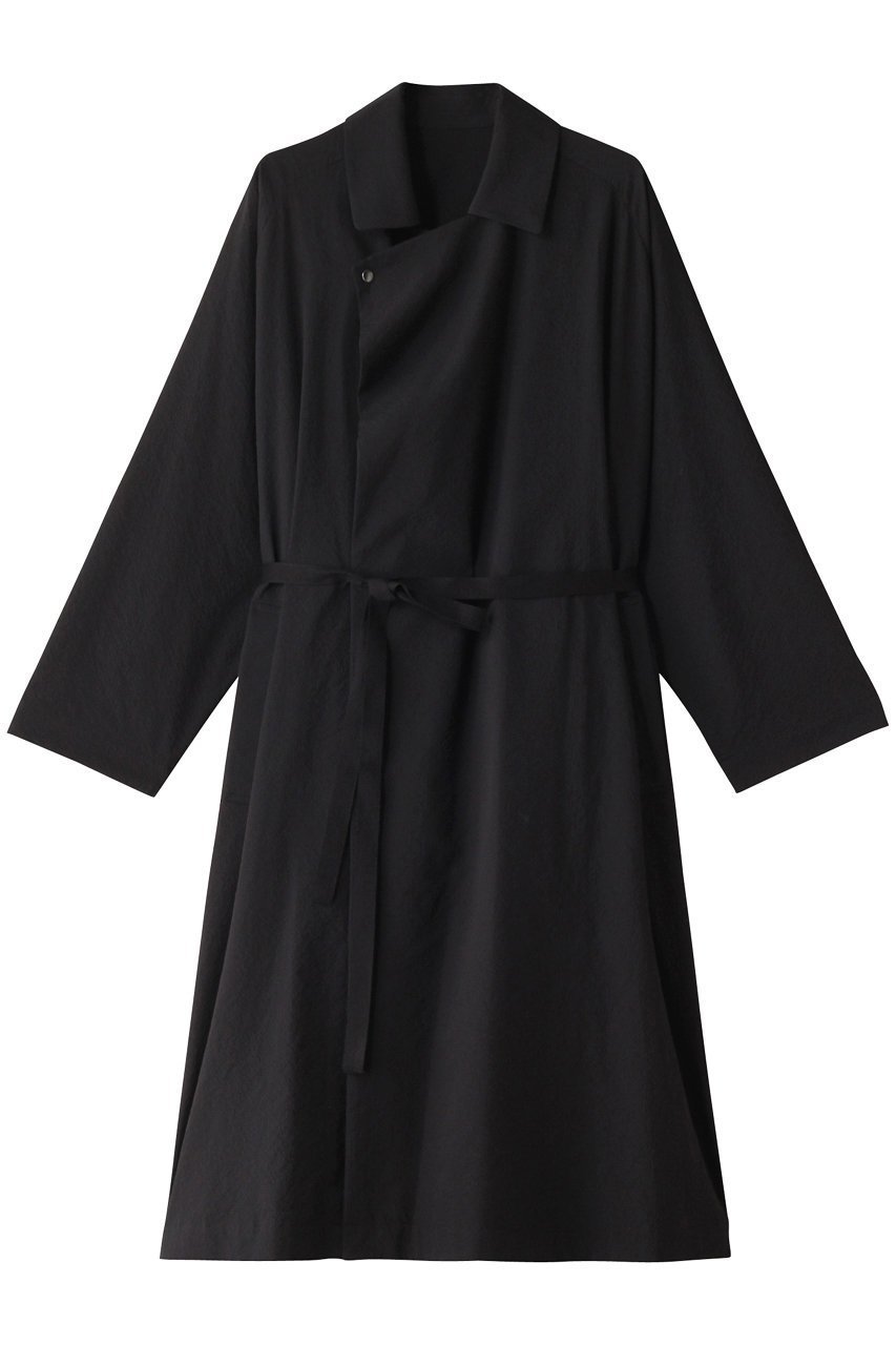 【プレインピープル/PLAIN PEOPLE】のクレータークレーターステンカラーサッシュコート インテリア・キッズ・メンズ・レディースファッション・服の通販 founy(ファニー) 　ファッション　Fashion　レディースファッション　Fashion for Women　アウター　Coat / Outerwear Collection　コート・ロングコート・ピーコート　Long Coats, Peacoats & More　アシンメトリー　Asymmetrical Style　リボン　Ribbon, Bow　ロング　Long, Long-Length　ブラック|ID: prp329100004608427 ipo3291000000035976605