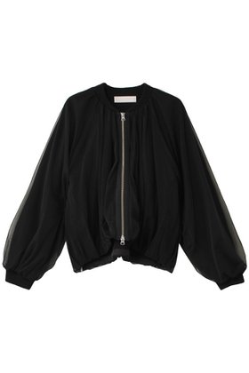 【マリリンムーン/MARILYN MOON】 チュールレイヤードバルーンニットブルゾン人気、トレンドファッション・服の通販 founy(ファニー) ファッション Fashion レディースファッション Fashion for Women アウター Coat / Outerwear Collection レディースジャケット・軽アウター Jackets ブルゾンジャケット・スポーティアウター Blouson Jackets ギャザー Gathered, Ruffled コンパクト Compact, Small Size シアー Sheer, See-Through ジャケット Jacket, Outerwear チュール Tulip, Tulip Motif デニム Denim, Jeans Material バルーン Balloon, Balloon Silhouette ブルゾン Blouson, Bomber Jacket ミドル Middle Length, Mid Height モダン Modern, Contemporary 畦 Ribbed Knit |ID:prp329100004608431