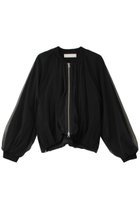 【マリリンムーン/MARILYN MOON】のチュールレイヤードバルーンニットブルゾン 人気、トレンドファッション・服の通販 founy(ファニー) ファッション Fashion レディースファッション Fashion for Women アウター Coat / Outerwear Collection レディースジャケット・軽アウター Jackets ブルゾンジャケット・スポーティアウター Blouson Jackets ギャザー Gathered, Ruffled コンパクト Compact, Small Size シアー Sheer, See-Through ジャケット Jacket, Outerwear チュール Tulip, Tulip Motif デニム Denim, Jeans Material バルーン Balloon, Balloon Silhouette ブルゾン Blouson, Bomber Jacket ミドル Middle Length, Mid Height モダン Modern, Contemporary 畦 Ribbed Knit thumbnail ブラック|ID: prp329100004608431 ipo3291000000035690715