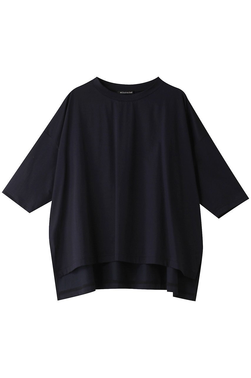 【ミズイロ インド/mizuiro ind】のwide c/neck half slv PO プルオーバー インテリア・キッズ・メンズ・レディースファッション・服の通販 founy(ファニー) 　ファッション　Fashion　レディースファッション　Fashion for Women　トップス・カットソー　Cut & Sew Tops　シャツ・ブラウス・オフィスカジュアル　Elegant Blouses & Button-Ups　ロングTシャツ・Tシャツ　Longline T-Shirts & Tees　カジュアルプルオーバー・ニットトップス　Pullovers & Knit Tops / Casual Pullovers　カットソー・ベーシックTシャツ　Cut-and-Sewn Tops / Stretch Tees & Basics　おすすめ　Recommended / Our Picks　ショート　Short, Short Length　スキニー　Skinny, Slim Fit　スリット　Slit, Slit Detail　スリーブ　Sleeve, Long Sleeve / Short Sleeve　ボトム　Bottoms, Lower Wear　リラックス　Relax, Relaxed Fit　ルーズ　Loose, Oversized　ワイド　Wide, Wide Fit　今季　This Season, Current Season　navy|ID: prp329100004608436 ipo3291000000032938663