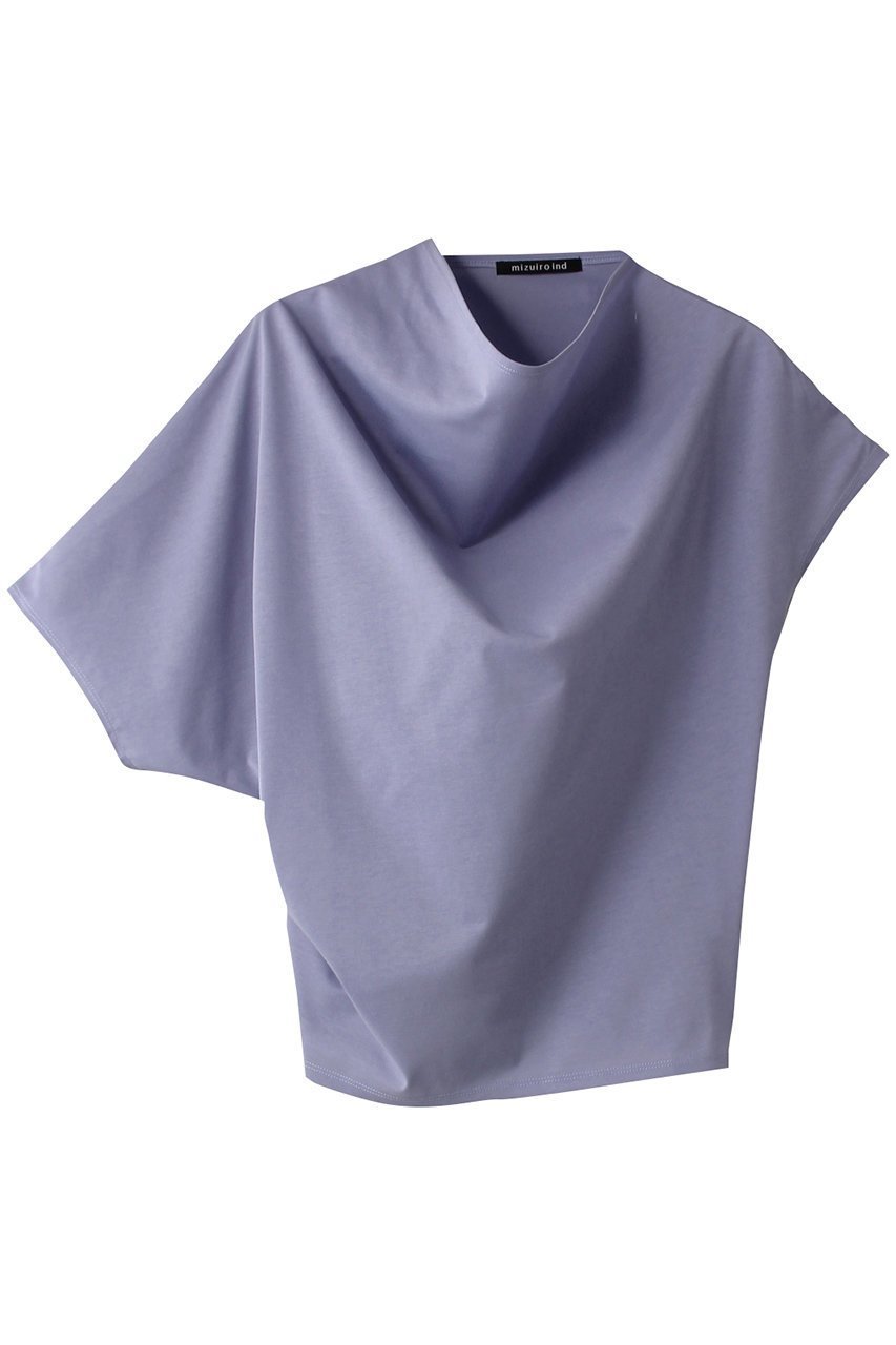 【ミズイロ インド/mizuiro ind】のasymmetry drape P/O プルオーバー インテリア・キッズ・メンズ・レディースファッション・服の通販 founy(ファニー) 　ファッション　Fashion　レディースファッション　Fashion for Women　トップス・カットソー　Cut & Sew Tops　シャツ・ブラウス・オフィスカジュアル　Elegant Blouses & Button-Ups　ロングTシャツ・Tシャツ　Longline T-Shirts & Tees　カジュアルプルオーバー・ニットトップス　Pullovers & Knit Tops / Casual Pullovers　カットソー・ベーシックTシャツ　Cut-and-Sewn Tops / Stretch Tees & Basics　アシンメトリー　Asymmetrical Style　コンパクト　Compact, Small Size　ショート　Short, Short Length　スリーブ　Sleeve, Long Sleeve / Short Sleeve　ドレープ　Drape, Draping Fabric　無地　Plain, Solid Color　l.blue|ID: prp329100004608438 ipo3291000000032938728