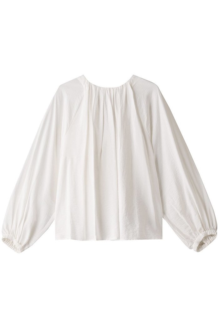 【エリオポール/heliopole】のレーヨンポプリンバックギャザーブラウス インテリア・キッズ・メンズ・レディースファッション・服の通販 founy(ファニー) https://founy.com/ ファッション Fashion レディースファッション Fashion for Women トップス・カットソー Cut & Sew Tops シャツ・ブラウス・オフィスカジュアル Elegant Blouses & Button-Ups バッグ Bags とろみ Fluid, Flowy Fabric ギャザー Gathered, Ruffled シンプル Simple, Minimal スリーブ Sleeve, Long Sleeve / Short Sleeve ドレープ Drape, Draping Fabric バランス Balance, Style Balance ボトム Bottoms, Lower Wear リボン Ribbon, Bow ループ Loop, Loop Knit ロング Long, Long-Length |ID: prp329100004608464 ipo3291000000035064206