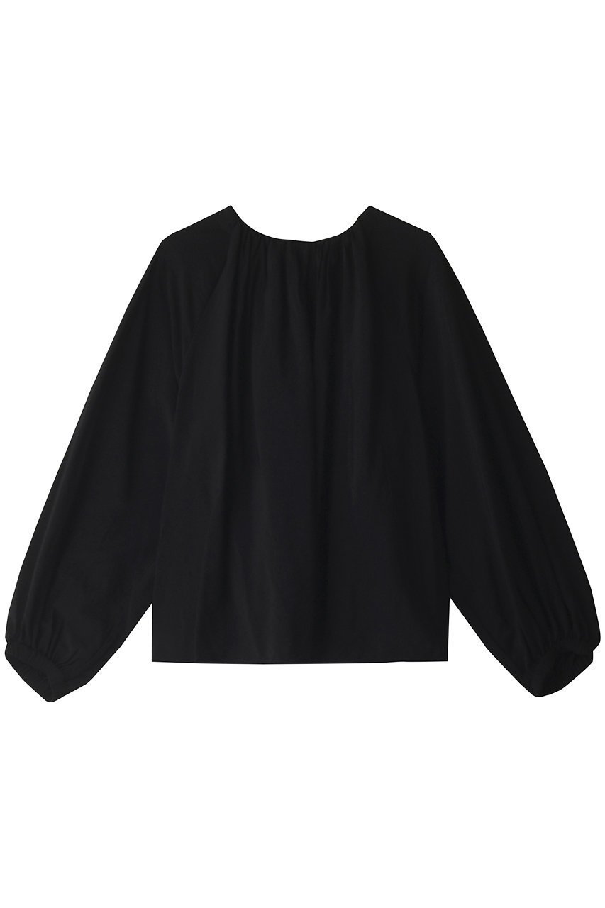 【エリオポール/heliopole】のレーヨンポプリンバックギャザーブラウス インテリア・キッズ・メンズ・レディースファッション・服の通販 founy(ファニー) ファッション Fashion レディースファッション Fashion for Women トップス・カットソー Cut & Sew Tops シャツ・ブラウス・オフィスカジュアル Elegant Blouses & Button-Ups バッグ Bags とろみ Fluid, Flowy Fabric ギャザー Gathered, Ruffled シンプル Simple, Minimal スリーブ Sleeve, Long Sleeve / Short Sleeve ドレープ Drape, Draping Fabric バランス Balance, Style Balance ボトム Bottoms, Lower Wear リボン Ribbon, Bow ループ Loop, Loop Knit ロング Long, Long-Length ブラック|ID: prp329100004608464 ipo3291000000036029405