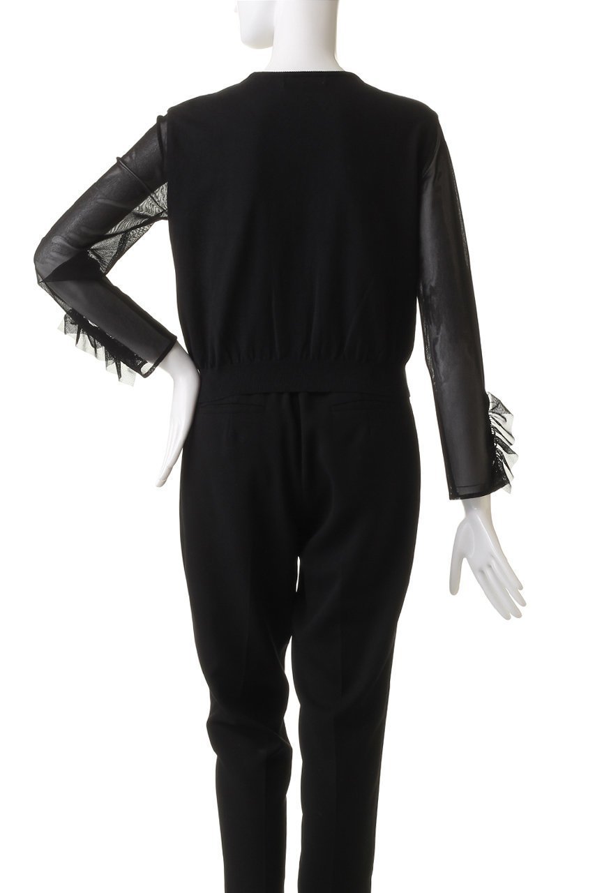 【デザイン ワークス/DESIGN WORKS】の【BEAUVET】 チュールネットプルオーバー 人気、トレンドファッション・服の通販 founy(ファニー) 　ファッション　Fashion　レディースファッション　Fashion for Women　トップス・カットソー　Cut & Sew Tops　シャツ・ブラウス・オフィスカジュアル　Elegant Blouses & Button-Ups　ロングTシャツ・Tシャツ　Longline T-Shirts & Tees　カジュアルプルオーバー・ニットトップス　Pullovers & Knit Tops / Casual Pullovers　カットソー・ベーシックTシャツ　Cut-and-Sewn Tops / Stretch Tees & Basics　シアー　Sheer, See-Through　ショート　Short, Short Length　スリーブ　Sleeve, Long Sleeve / Short Sleeve　チュール　Tulip, Tulip Motif　デニム　Denim, Jeans Material　フェミニン　Feminine, Girly　フリル　Frill, Ruffle　ロング　Long, Long-Length　エレガント 上品　Elegant　other-4|ID: prp329100004608469 ipo3291000000035907951