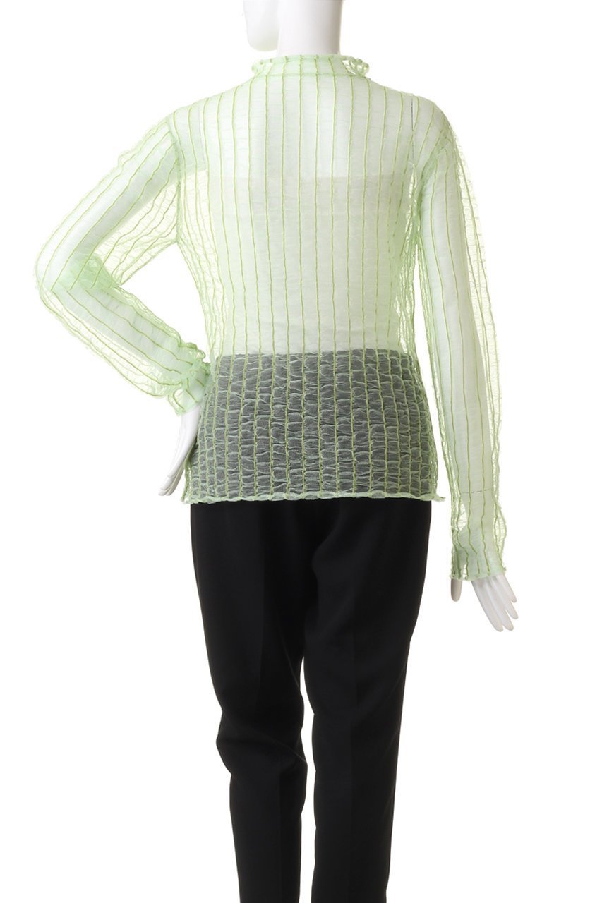 【メゾンスペシャル/MAISON SPECIAL】のShirring Stripe Sheer Knitwear/シャーリングストライプシアーニット 人気、トレンドファッション・服の通販 founy(ファニー) 　ファッション　Fashion　レディースファッション　Fashion for Women　トップス・カットソー　Cut & Sew Tops　ニット　Knit Tops & Sweaters　カジュアルプルオーバー・ニットトップス　Pullovers & Knit Tops / Casual Pullovers　アクセサリー　Fashion Accessories　インナー　Innerwear　オケージョン　Occasion Wear　シャーリング　Shirring, Ruched　ストライプ　Stripe, Striped Pattern　ハイネック　High Neck, Mock Neck　夏　Summer　other-4|ID: prp329100004608477 ipo3291000000035067886