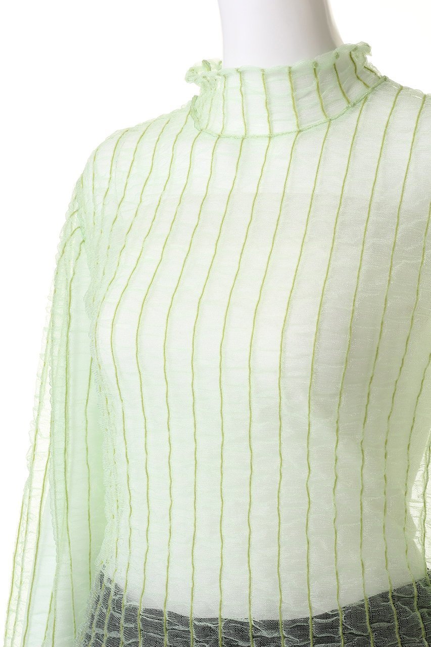 【メゾンスペシャル/MAISON SPECIAL】のShirring Stripe Sheer Knitwear/シャーリングストライプシアーニット 人気、トレンドファッション・服の通販 founy(ファニー) 　ファッション　Fashion　レディースファッション　Fashion for Women　トップス・カットソー　Cut & Sew Tops　ニット　Knit Tops & Sweaters　カジュアルプルオーバー・ニットトップス　Pullovers & Knit Tops / Casual Pullovers　アクセサリー　Fashion Accessories　インナー　Innerwear　オケージョン　Occasion Wear　シャーリング　Shirring, Ruched　ストライプ　Stripe, Striped Pattern　ハイネック　High Neck, Mock Neck　夏　Summer　other-5|ID: prp329100004608477 ipo3291000000035067887