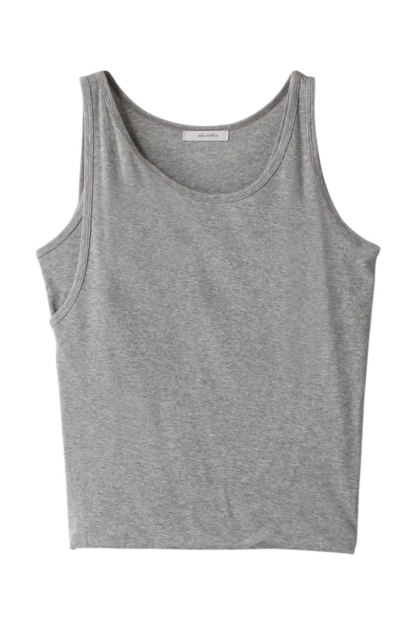 【エリオポール/heliopole】のレイヤードタンクトップ インテリア・キッズ・メンズ・レディースファッション・服の通販 founy(ファニー) 　ファッション　Fashion　レディースファッション　Fashion for Women　トップス・カットソー　Cut & Sew Tops　キャミソール&ノースリーブ　Camisoles & Sleeveless Tops　シャツ・ブラウス・オフィスカジュアル　Elegant Blouses & Button-Ups　ロングTシャツ・Tシャツ　Longline T-Shirts & Tees　カットソー・ベーシックTシャツ　Cut-and-Sewn Tops / Stretch Tees & Basics　インナー　Innerwear　キャミソール　Camisole, Spaghetti Strap Top　シンプル　Simple, Minimal　タンク　Tank Top, Sleeveless Top　ライトグレー|ID: prp329100004608483 ipo3291000000032940639