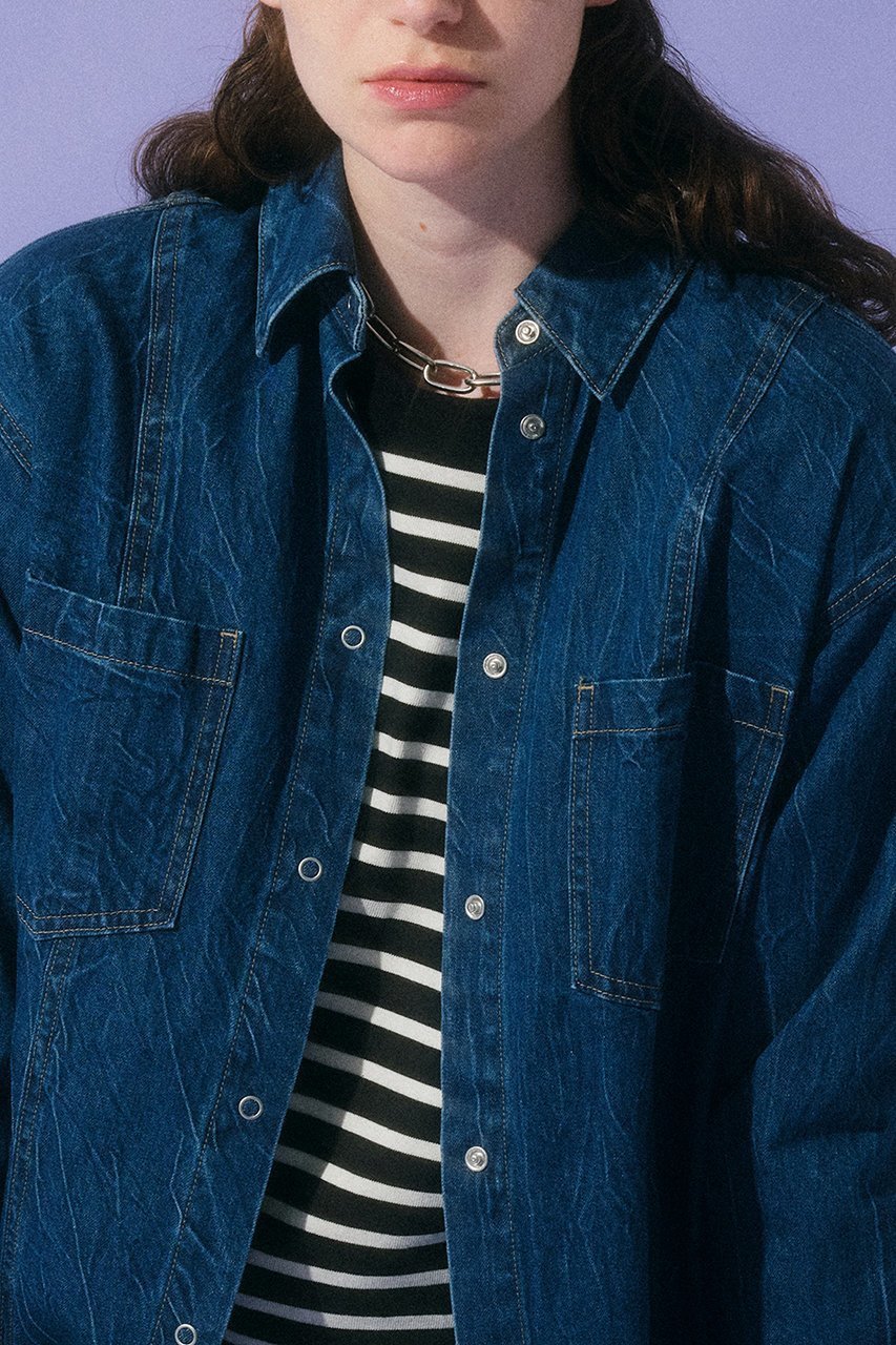 【メゾンスペシャル/MAISON SPECIAL】のバックストラップデニムシャツ 人気、トレンドファッション・服の通販 founy(ファニー) 　ファッション　Fashion　レディースファッション　Fashion for Women　トップス・カットソー　Cut & Sew Tops　シャツ・ブラウス・オフィスカジュアル　Elegant Blouses & Button-Ups　バッグ　Bags　インナー　Innerwear　スリーブ　Sleeve, Long Sleeve / Short Sleeve　タッセル　Tassel, Fringe　デニム　Denim, Jeans Material　ランダム　Random, Irregular　リボン　Ribbon, Bow　リラックス　Relax, Relaxed Fit　ロング　Long, Long-Length　other-8|ID: prp329100004608489 ipo3291000000032940896