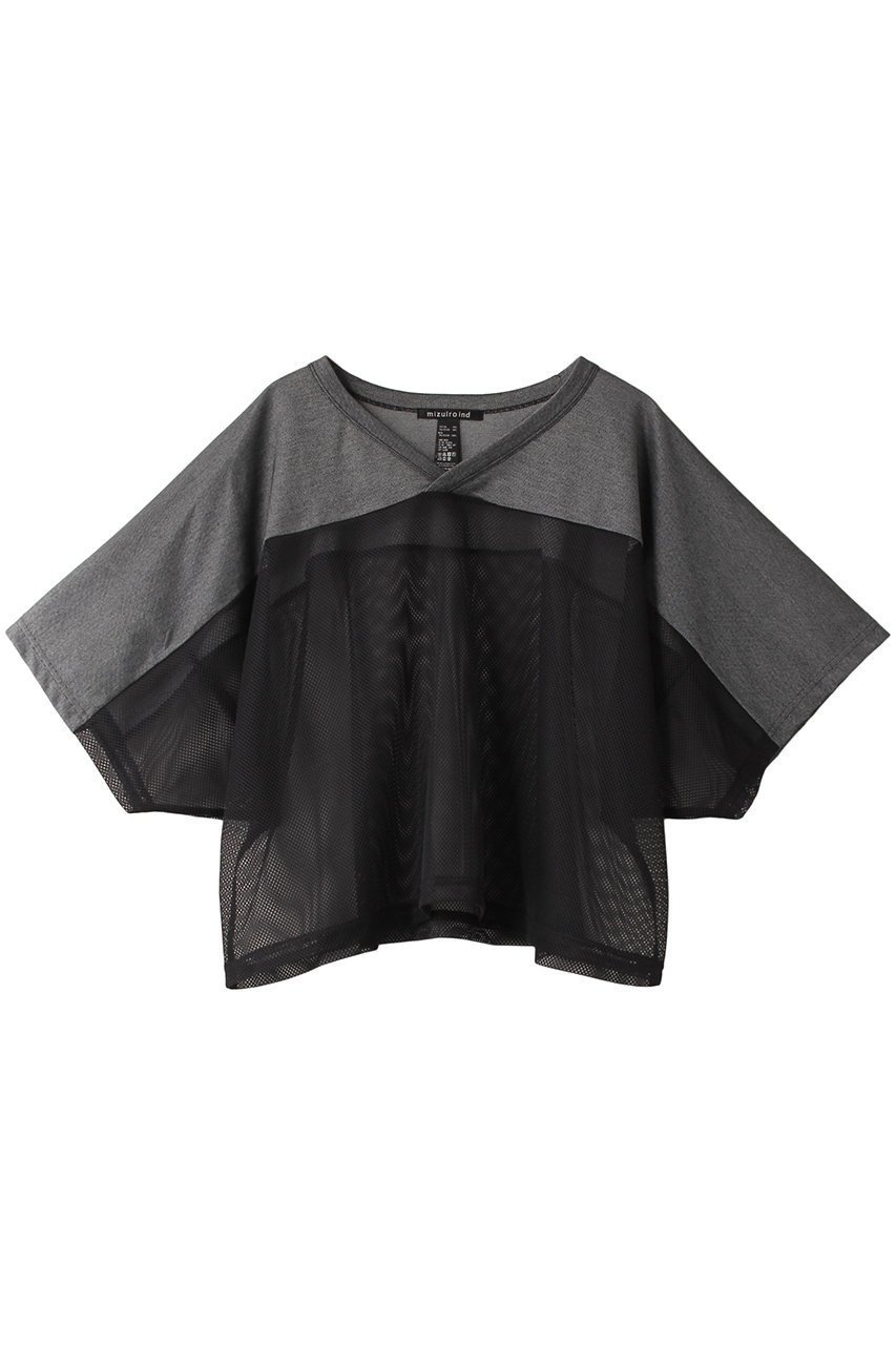 【ミズイロ インド/mizuiro ind】のmesh rugby T Tシャツ インテリア・キッズ・メンズ・レディースファッション・服の通販 founy(ファニー) 　ファッション　Fashion　レディースファッション　Fashion for Women　トップス・カットソー　Cut & Sew Tops　シャツ・ブラウス・オフィスカジュアル　Elegant Blouses & Button-Ups　ロングTシャツ・Tシャツ　Longline T-Shirts & Tees　カットソー・ベーシックTシャツ　Cut-and-Sewn Tops / Stretch Tees & Basics　ショート　Short, Short Length　スリーブ　Sleeve, Long Sleeve / Short Sleeve　フレア　Flare, Flared　メッシュ　Mesh, Net Fabric　半袖　Short Sleeve, Half Sleeve　夏　Summer　春　Spring　S/S・春夏　SS, Spring/Summer, Warm Season　gray|ID: prp329100004608494 ipo3291000000032941063