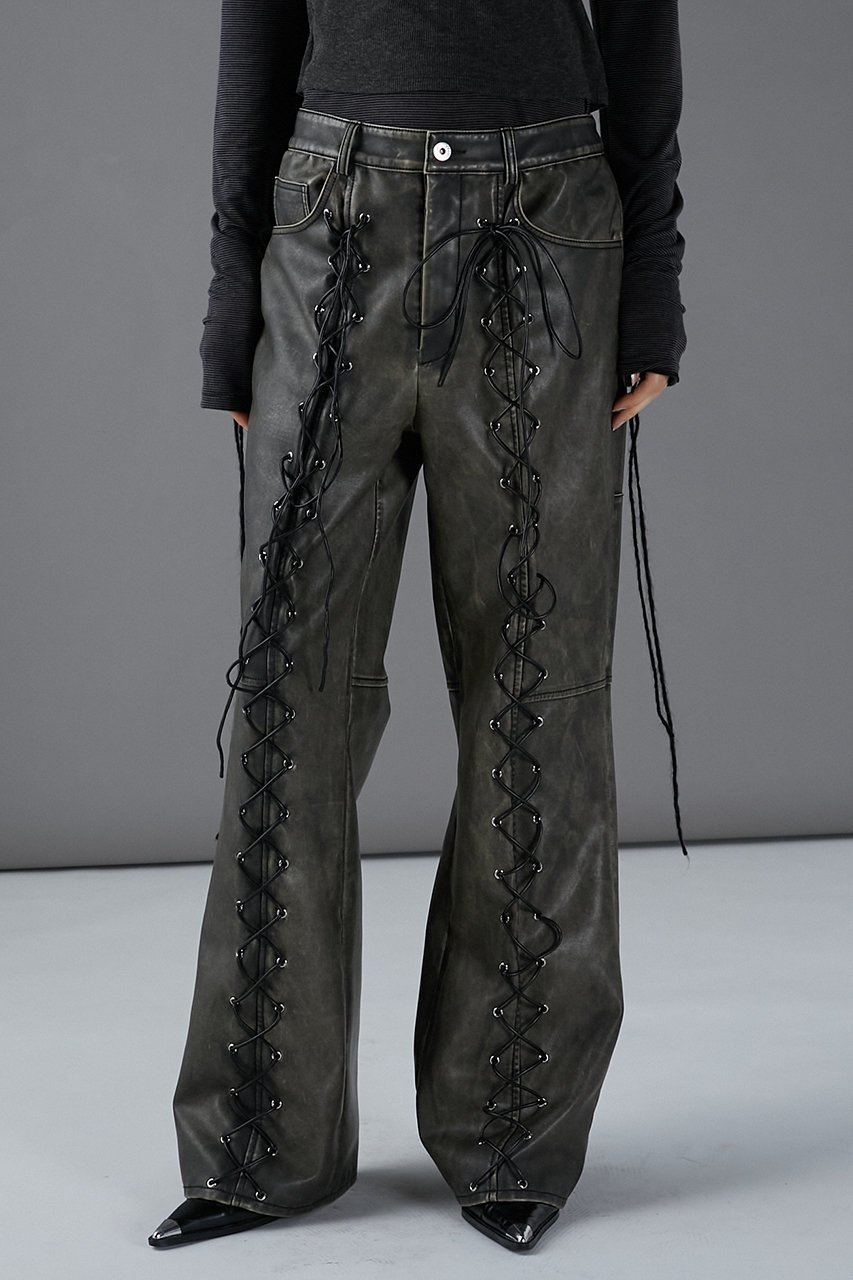 【プランク プロジェクト/PRANK PROJECT】のレースアップヴィーガンレザーパンツ / Lace-Up Vegan Leather Pants 人気、トレンドファッション・服の通販 founy(ファニー) 　ファッション　Fashion　レディースファッション　Fashion for Women　パンツ　Pants & Trousers　おすすめ　Recommended / Our Picks　シンプル　Simple, Minimal　チュニック　Tunic, Long Top　冬　Winter / This Winter　other-3|ID: prp329100004608508 ipo3291000000032941423