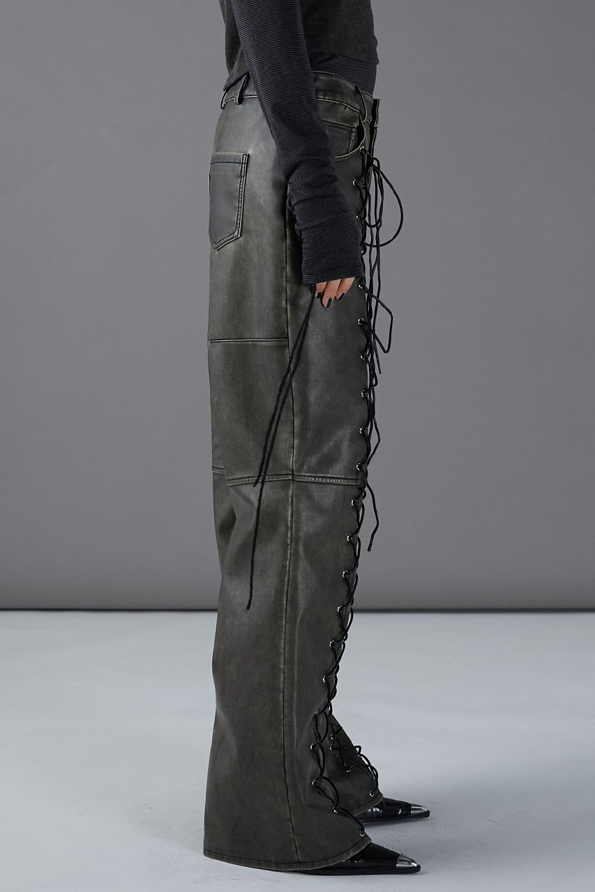 【プランク プロジェクト/PRANK PROJECT】のレースアップヴィーガンレザーパンツ / Lace-Up Vegan Leather Pants 人気、トレンドファッション・服の通販 founy(ファニー) 　ファッション　Fashion　レディースファッション　Fashion for Women　パンツ　Pants & Trousers　おすすめ　Recommended / Our Picks　シンプル　Simple, Minimal　チュニック　Tunic, Long Top　冬　Winter / This Winter　other-4|ID: prp329100004608508 ipo3291000000032941433
