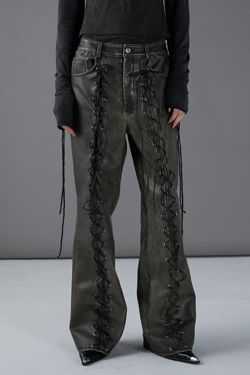 【プランク プロジェクト/PRANK PROJECT】のレースアップヴィーガンレザーパンツ / Lace-Up Vegan Leather Pants 人気、トレンドファッション・服の通販 founy(ファニー) 　ファッション　Fashion　レディースファッション　Fashion for Women　パンツ　Pants & Trousers　おすすめ　Recommended / Our Picks　シンプル　Simple, Minimal　チュニック　Tunic, Long Top　冬　Winter / This Winter　other-7|ID: prp329100004608508 ipo3291000000032941460