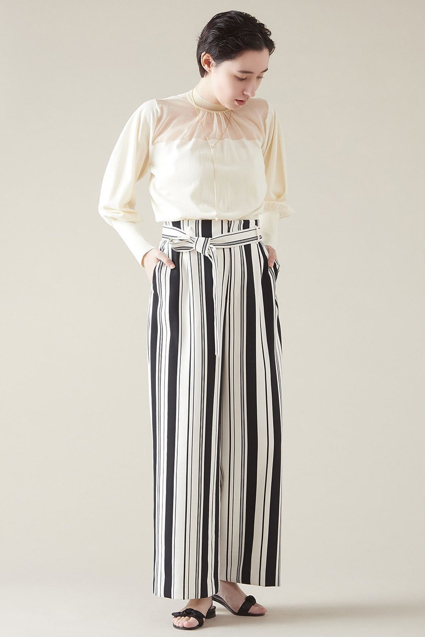 【マルティニーク/martinique】のコントラストプルオーバー 人気、トレンドファッション・服の通販 founy(ファニー) 　ファッション　Fashion　レディースファッション　Fashion for Women　トップス・カットソー　Cut & Sew Tops　ニット　Knit Tops & Sweaters　カジュアルプルオーバー・ニットトップス　Pullovers & Knit Tops / Casual Pullovers　シアー　Sheer, See-Through　ハイネック　High Neck, Mock Neck　夏　Summer　other-7|ID: prp329100004608512 ipo3291000000035042271