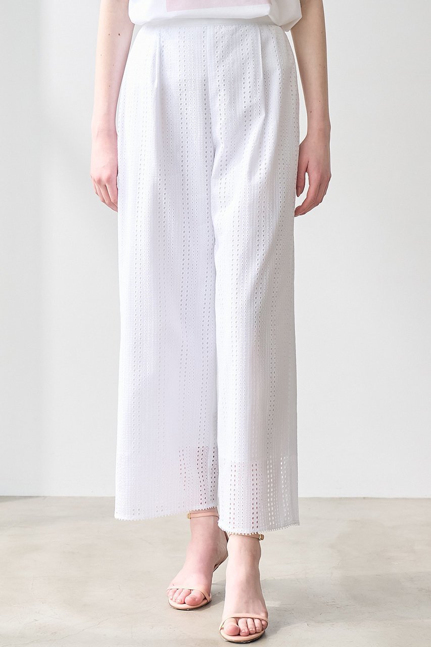 【アナイ/ANAYI】のレース刺繍タックパンツ 人気、トレンドファッション・服の通販 founy(ファニー) 　ファッション　Fashion　レディースファッション　Fashion for Women　パンツ　Pants & Trousers　おすすめ　Recommended / Our Picks　グラデーション　Gradient, Ombre　ジャケット　Jacket, Outerwear　ストライプ　Stripe, Striped Pattern　セットアップ　Set-Up, Coordinated Outfit　ドット　Polka Dot, Dot Pattern　フラワー　Flower, Floral　モダン　Modern, Contemporary　リラックス　Relax, Relaxed Fit　レース　Lace, Lace Fabric　ワイド　Wide, Wide Fit　ワーク　Workwear, Utility Style　other-5|ID: prp329100004608516 ipo3291000000032941584