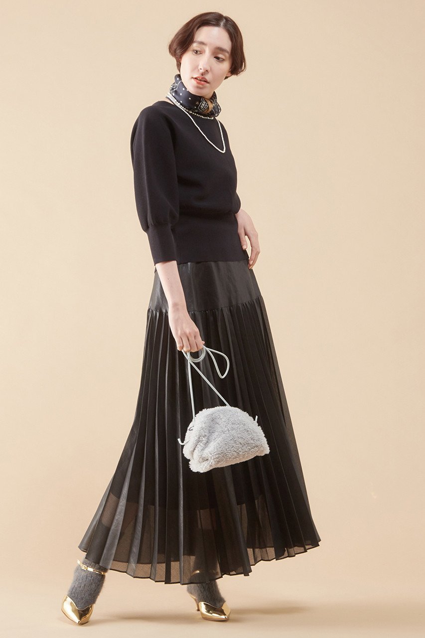 【マルティニーク/martinique】のロングフレアプリーツスカート 人気、トレンドファッション・服の通販 founy(ファニー) 　ファッション　Fashion　レディースファッション　Fashion for Women　スカート　Skirts　プリーツスカート / 上品フェミニンスタイル　Pleated Skirts　ロングスカート　Long Skirts / Maxi & Midi Skirts　オーガンジー　Organza Fabric　フラット　Flat, Flat Shoes　プリーツ　Pleats, Pleated　ロング　Long, Long-Length　other-3|ID: prp329100004608531 ipo3291000000032941958