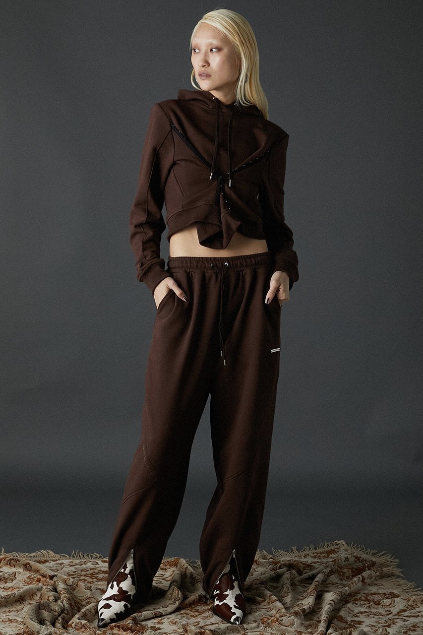 【プランク プロジェクト/PRANK PROJECT】のラウンドカットスウェットパンツ / Round Cut Sweatpants 人気、トレンドファッション・服の通販 founy(ファニー) 　ファッション　Fashion　レディースファッション　Fashion for Women　パンツ　Pants & Trousers　おすすめ　Recommended / Our Picks　カッティング　Cutting Detail　ジップ　Zip, Zipper　スリット　Slit, Slit Detail　パーカー　Hoodie, Parka　ラウンド　Round, Round Neck　other-6|ID: prp329100004608564 ipo3291000000032943123