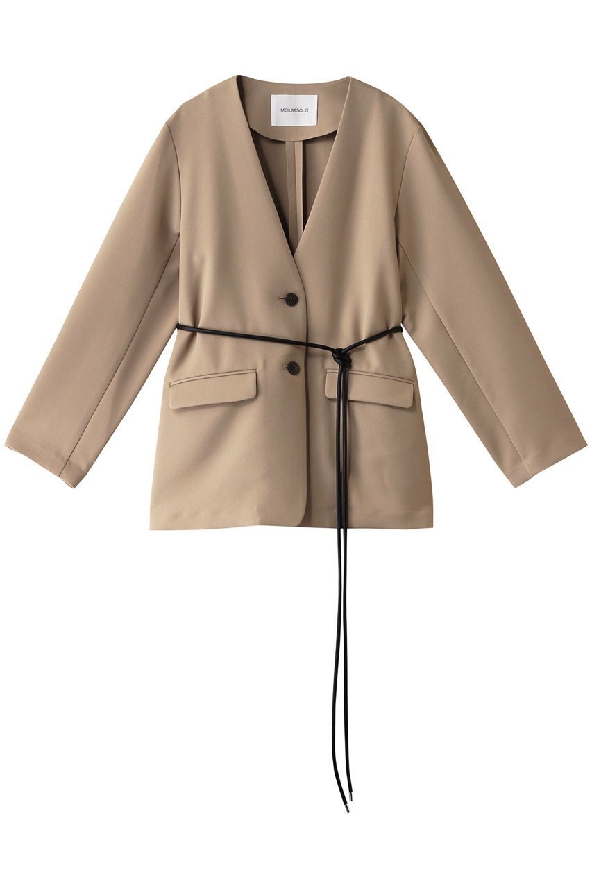 【ミディウミソリッド/MIDIUMISOLID】のno collar JK with belt ジャケット 人気、トレンドファッション・服の通販 founy(ファニー) 　ファッション　Fashion　レディースファッション　Fashion for Women　アウター　Coat / Outerwear Collection　レディースジャケット・軽アウター　Jackets　シンプル　Simple, Minimal　ジャケット　Jacket, Outerwear　 other-1|ID: prp329100004608571 ipo3291000000034969937