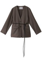 【ミディウミソリッド/MIDIUMISOLID】のno collar JK with belt ジャケット 人気、トレンドファッション・服の通販 founy(ファニー) ファッション Fashion レディースファッション Fashion for Women アウター Coat / Outerwear Collection レディースジャケット・軽アウター Jackets シンプル Simple, Minimal ジャケット Jacket, Outerwear thumbnail brown|ID: prp329100004608571 ipo3291000000034969939