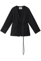 【ミディウミソリッド/MIDIUMISOLID】のno collar JK with belt ジャケット 人気、トレンドファッション・服の通販 founy(ファニー) ファッション Fashion レディースファッション Fashion for Women アウター Coat / Outerwear Collection レディースジャケット・軽アウター Jackets シンプル Simple, Minimal ジャケット Jacket, Outerwear thumbnail black|ID: prp329100004608571 ipo3291000000034969940