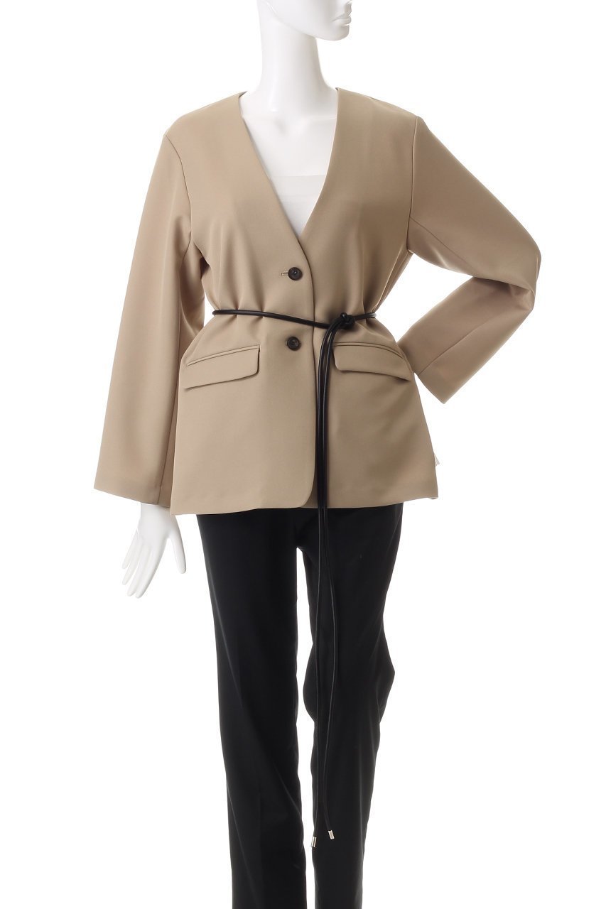 【ミディウミソリッド/MIDIUMISOLID】のno collar JK with belt ジャケット 人気、トレンドファッション・服の通販 founy(ファニー) 　ファッション　Fashion　レディースファッション　Fashion for Women　アウター　Coat / Outerwear Collection　レディースジャケット・軽アウター　Jackets　シンプル　Simple, Minimal　ジャケット　Jacket, Outerwear　other-2|ID: prp329100004608571 ipo3291000000034969941