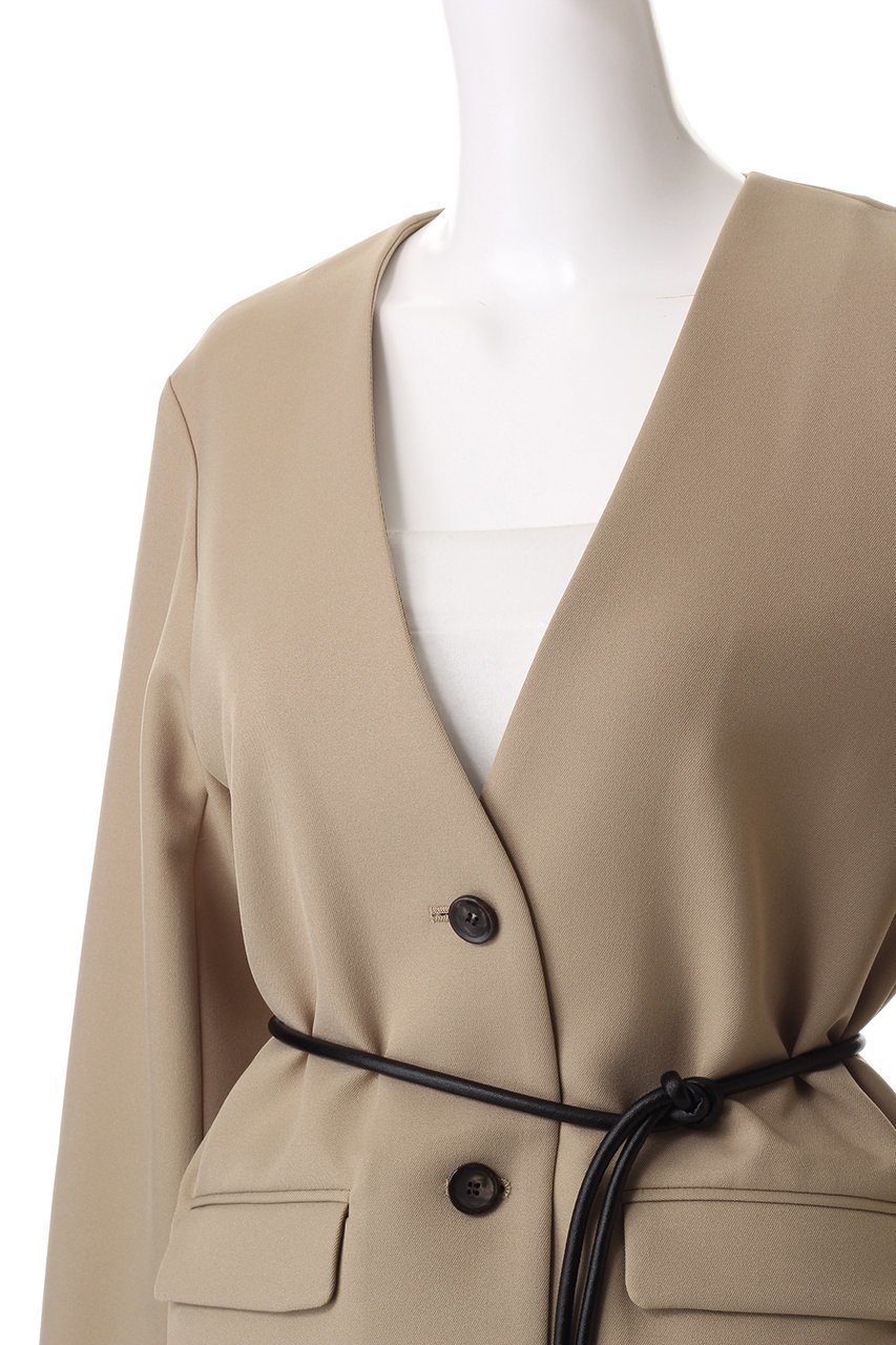 【ミディウミソリッド/MIDIUMISOLID】のno collar JK with belt ジャケット 人気、トレンドファッション・服の通販 founy(ファニー) 　ファッション　Fashion　レディースファッション　Fashion for Women　アウター　Coat / Outerwear Collection　レディースジャケット・軽アウター　Jackets　シンプル　Simple, Minimal　ジャケット　Jacket, Outerwear　other-5|ID: prp329100004608571 ipo3291000000034969944