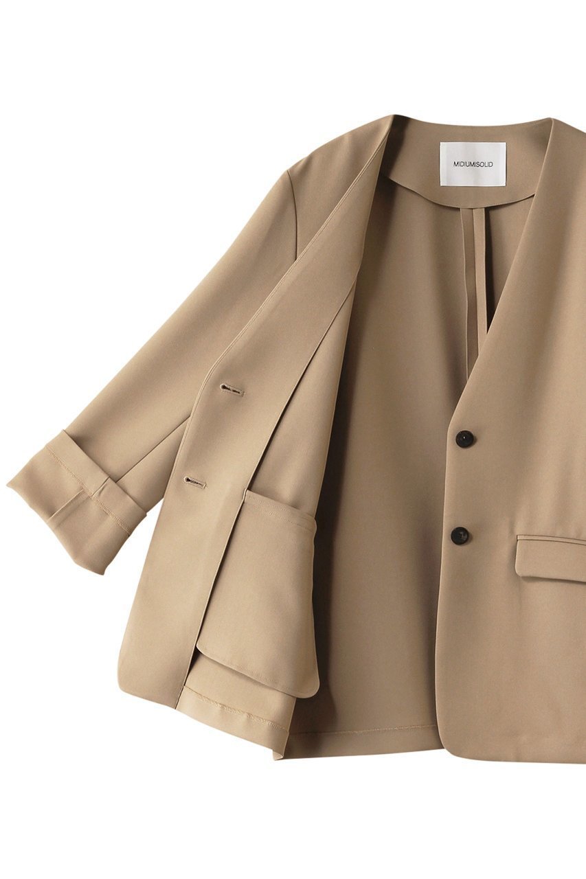 【ミディウミソリッド/MIDIUMISOLID】のno collar JK with belt ジャケット 人気、トレンドファッション・服の通販 founy(ファニー) 　ファッション　Fashion　レディースファッション　Fashion for Women　アウター　Coat / Outerwear Collection　レディースジャケット・軽アウター　Jackets　シンプル　Simple, Minimal　ジャケット　Jacket, Outerwear　other-6|ID: prp329100004608571 ipo3291000000034969945