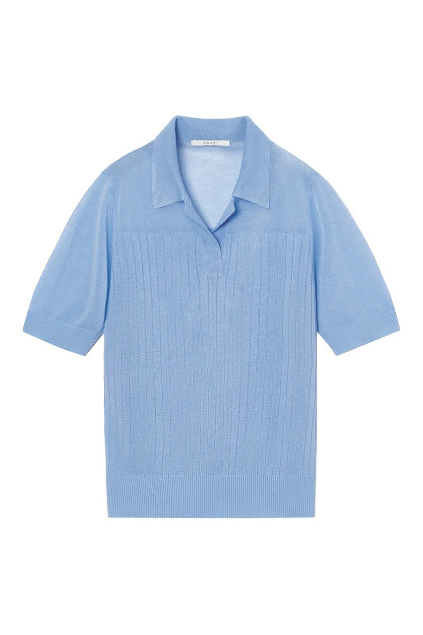 【アナイ/ANAYI】のシアーヤーンスキッパープルオーバー 人気、トレンドファッション・服の通販 founy(ファニー) 　ファッション　Fashion　レディースファッション　Fashion for Women　トップス・カットソー　Cut & Sew Tops　ニット　Knit Tops & Sweaters　カジュアルプルオーバー・ニットトップス　Pullovers & Knit Tops / Casual Pullovers　イタリア　Italy　シアー　Sheer, See-Through　スキッパー　Skipper, Open Collar　ポロシャツ　Polo Shirt, Collared Tee　ヨーク　Yoke, Yoke Design　ワイドリブ　Wide Rib, Wide Ribbed Knit　エレガント 上品　Elegant　再入荷　Restock / Back in Stock　 other-1|ID: prp329100004608574 ipo3291000000032943607