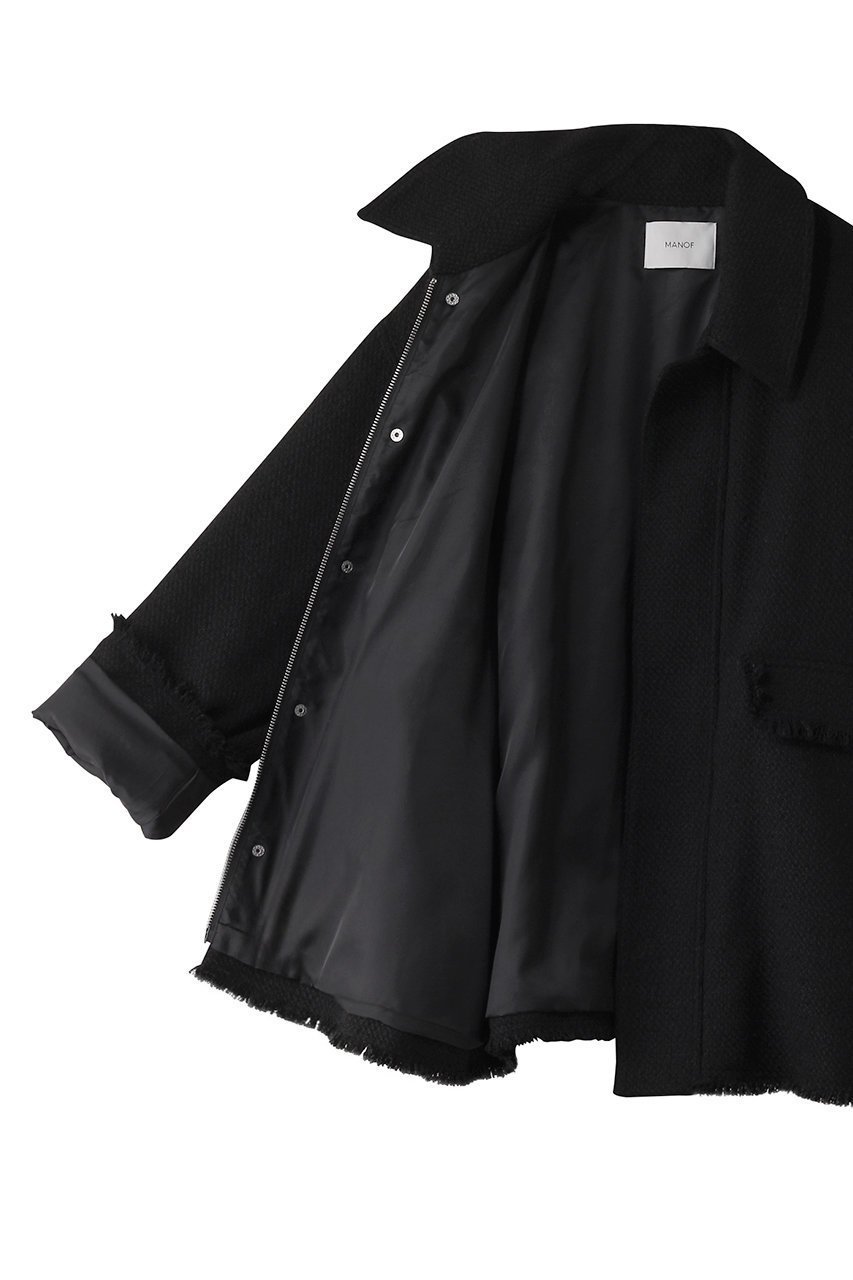 【マノフ/MANOF】のTWEED MIDI COAT コート/ブルゾン 人気、トレンドファッション・服の通販 founy(ファニー) 　ファッション　Fashion　レディースファッション　Fashion for Women　アウター　Coat / Outerwear Collection　コート・ロングコート・ピーコート　Long Coats, Peacoats & More　ブルゾンジャケット・スポーティアウター　Blouson Jackets　おすすめ　Recommended / Our Picks　ショート　Short, Short Length　バランス　Balance, Style Balance　フリンジ　Fringe, Tassel　ブルゾン　Blouson, Bomber Jacket　other-6|ID: prp329100004608582 ipo3291000000032943798