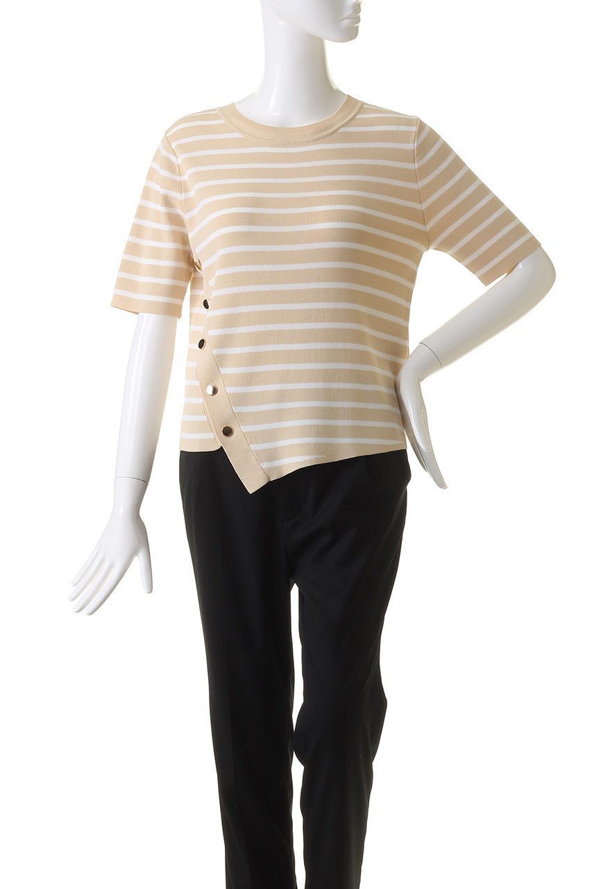 【アナイ/ANAYI】のイレヘムボーダープルオーバー 人気、トレンドファッション・服の通販 founy(ファニー) 　ファッション　Fashion　レディースファッション　Fashion for Women　トップス・カットソー　Cut & Sew Tops　ニット　Knit Tops & Sweaters　カジュアルプルオーバー・ニットトップス　Pullovers & Knit Tops / Casual Pullovers　イレギュラー　Irregular Design　シンプル　Simple, Minimal　エレガント 上品　Elegant　夏　Summer　春　Spring　S/S・春夏　SS, Spring/Summer, Warm Season　other-2|ID: prp329100004608586 ipo3291000000032943865