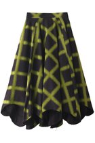 【ランバン オン ブルー/LANVIN en Bleu】のブラッシュドチェックフレアスカート グリーン|ID: prp329100004608588 ipo3291000000032943936
