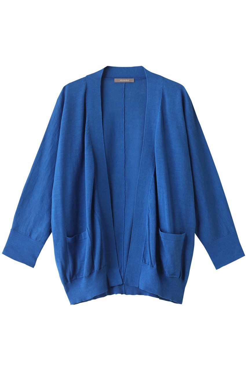 【エリオポール/heliopole】のリネンドルマンスリーブカーディガン インテリア・キッズ・メンズ・レディースファッション・服の通販 founy(ファニー) 　ファッション　Fashion　レディースファッション　Fashion for Women　トップス・カットソー　Cut & Sew Tops　ニット　Knit Tops & Sweaters　カーディガン・羽織り　Layered Style Cardigans　カーディガン　Cardigan, Knitwear　トレンド　Trend, Trending Now　ファブリック　Fabric, Textile　リネン　Linen, Linen Fabric　エレガント 上品　Elegant　羽織　Haori, Light Jacket　ブルー|ID: prp329100004608591 ipo3291000000032944121