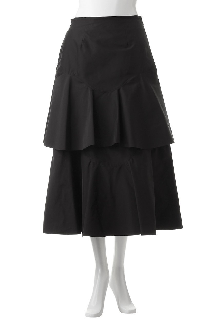 【ランバン オン ブルー/LANVIN en Bleu】のメモリータッサーカーブティアードスカート 人気、トレンドファッション・服の通販 founy(ファニー) 　ファッション　Fashion　レディースファッション　Fashion for Women　スカート　Skirts　ティアードスカート　Tiered Skirts　ロングスカート　Long Skirts / Maxi & Midi Skirts　パーティ　Party, Party Style　ラッフル　Ruffle, Frill　ロング　Long, Long-Length　other-2|ID: prp329100004608592 ipo3291000000032944123
