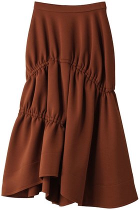 【ランバン オン ブルー/LANVIN en Bleu】のダンボールニットシャーリングスカート 人気、トレンドファッション・服の通販 founy(ファニー) ファッション Fashion レディースファッション Fashion for Women スカート Skirts ロングスカート Long Skirts / Maxi & Midi Skirts アシンメトリー Asymmetrical Style イレギュラーヘム Irregular Hem シャーリング Shirring, Ruched ロング Long, Long-Length |ID:prp329100004608593