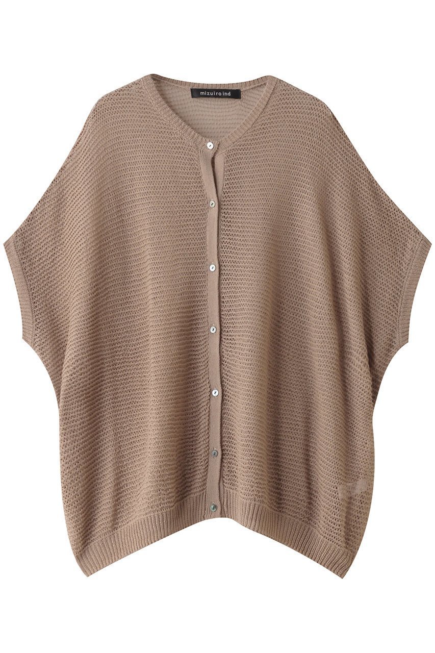 【ミズイロ インド/mizuiro ind】のmesh cocoon wide C/D カーディガン インテリア・キッズ・メンズ・レディースファッション・服の通販 founy(ファニー) 　ファッション　Fashion　レディースファッション　Fashion for Women　トップス・カットソー　Cut & Sew Tops　ニット　Knit Tops & Sweaters　カーディガン・羽織り　Layered Style Cardigans　おすすめ　Recommended / Our Picks　インナー　Innerwear　カーディガン　Cardigan, Knitwear　フロント　Front, Front Design　メッシュ　Mesh, Net Fabric　ワイド　Wide, Wide Fit　羽織　Haori, Light Jacket　beige|ID: prp329100004608603 ipo3291000000032944474