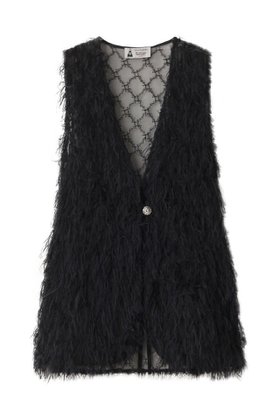 【ルール ロジェット/leur logette】 カットジャカードベスト人気、トレンドファッション・服の通販 founy(ファニー) ファッション Fashion レディースファッション Fashion for Women アウター Coat / Outerwear Collection レディースジャケット・軽アウター Jackets ジャカード／ジャガード Jacquard, Woven Pattern ジャケット Jacket, Outerwear スパンコール Sequins, Sequin Embellishment チュール Tulip, Tulip Motif フェザー Feather, Feather Detail ベスト Vest, Waistcoat |ID:prp329100004608606