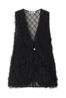 【ルール ロジェット/leur logette】のカットジャカードベスト 人気、トレンドファッション・服の通販 founy(ファニー) ファッション Fashion レディースファッション Fashion for Women アウター Coat / Outerwear Collection レディースジャケット・軽アウター Jackets ジャカード／ジャガード Jacquard, Woven Pattern ジャケット Jacket, Outerwear スパンコール Sequins, Sequin Embellishment チュール Tulip, Tulip Motif フェザー Feather, Feather Detail ベスト Vest, Waistcoat |ID:prp329100004608606