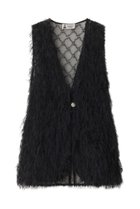【ルール ロジェット/leur logette】のカットジャカードベスト 人気、トレンドファッション・服の通販 founy(ファニー) ファッション Fashion レディースファッション Fashion for Women アウター Coat / Outerwear Collection レディースジャケット・軽アウター Jackets ジャカード／ジャガード Jacquard, Woven Pattern ジャケット Jacket, Outerwear スパンコール Sequins, Sequin Embellishment チュール Tulip, Tulip Motif フェザー Feather, Feather Detail ベスト Vest, Waistcoat thumbnail ブラック|ID: prp329100004608606 ipo3291000000032944562