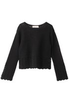 【マリリンムーン/MARILYN MOON】のギマコットンラメニットメッシュトップ ブラック|ID: prp329100004608616 ipo3291000000032945071