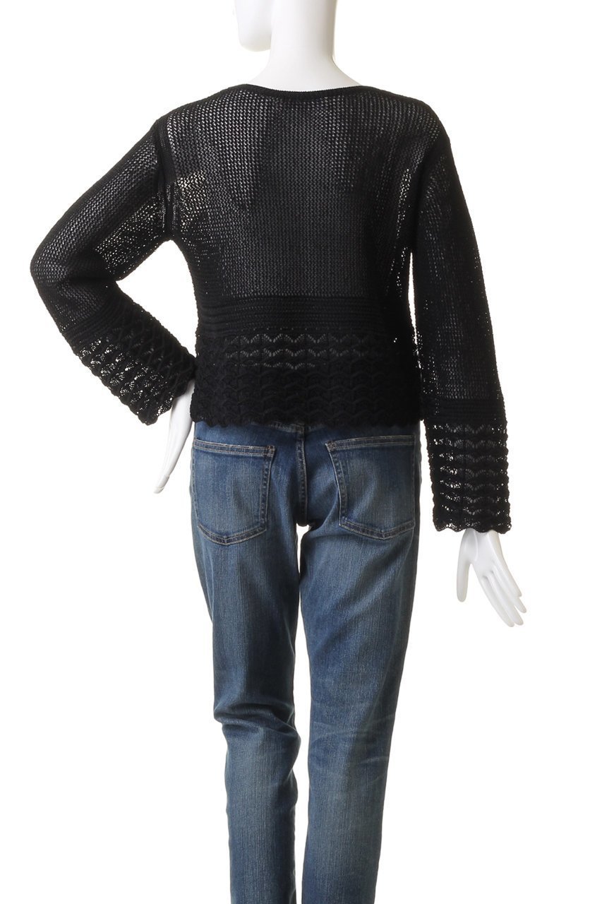 【マリリンムーン/MARILYN MOON】のギマコットンラメニットメッシュトップ 人気、トレンドファッション・服の通販 founy(ファニー) 　ファッション　Fashion　レディースファッション　Fashion for Women　トップス・カットソー　Cut & Sew Tops　ニット　Knit Tops & Sweaters　カジュアルプルオーバー・ニットトップス　Pullovers & Knit Tops / Casual Pullovers　おすすめ　Recommended / Our Picks　インナー　Innerwear　クロップド　Cropped, Short Length　トレンド　Trend, Trending Now　ハーフ　Half, Half-Length　バランス　Balance, Style Balance　マニッシュ　Mannish, Boyish　メッシュ　Mesh, Net Fabric　モダン　Modern, Contemporary　夏　Summer　長袖　Long Sleeve, Full Sleeve　other-4|ID: prp329100004608616 ipo3291000000032945096