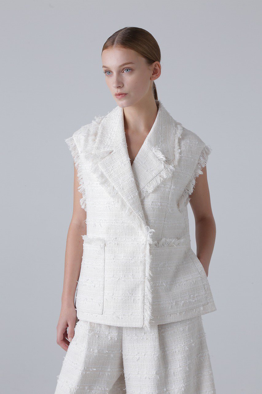 【アドーア/ADORE】のテープヤーンツィードジレ 人気、トレンドファッション・服の通販 founy(ファニー) 　ファッション　Fashion　レディースファッション　Fashion for Women　アウター　Coat / Outerwear Collection　レディースジャケット・軽アウター　Jackets　おすすめ　Recommended / Our Picks　ジャケット　Jacket, Outerwear　セットアップ　Set-Up, Coordinated Outfit　ツイード　Twill, Twill Weave　ベスト　Vest, Waistcoat　再入荷　Restock / Back in Stock　other-2|ID: prp329100004608621 ipo3291000000034989116