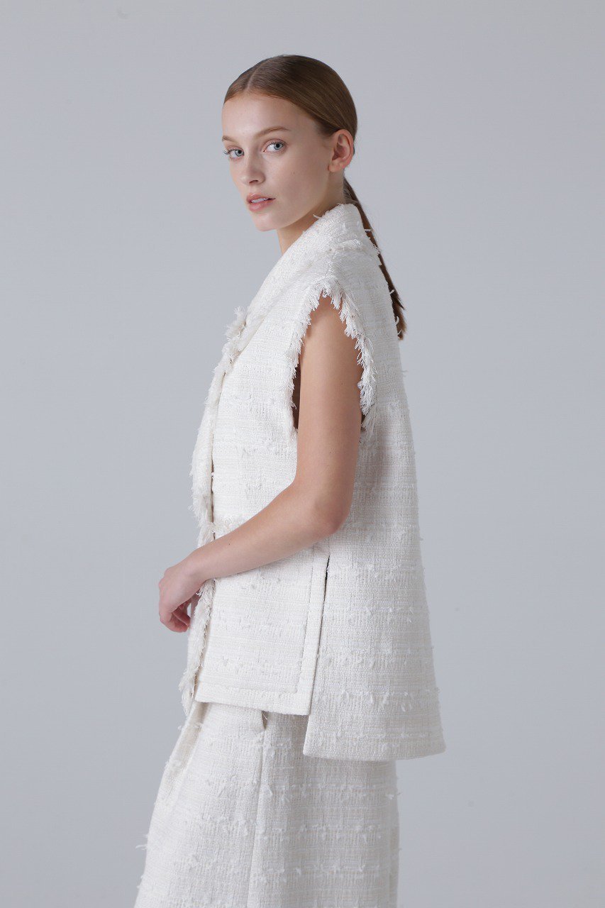 【アドーア/ADORE】のテープヤーンツィードジレ 人気、トレンドファッション・服の通販 founy(ファニー) 　ファッション　Fashion　レディースファッション　Fashion for Women　アウター　Coat / Outerwear Collection　レディースジャケット・軽アウター　Jackets　おすすめ　Recommended / Our Picks　ジャケット　Jacket, Outerwear　セットアップ　Set-Up, Coordinated Outfit　ツイード　Twill, Twill Weave　ベスト　Vest, Waistcoat　再入荷　Restock / Back in Stock　other-3|ID: prp329100004608621 ipo3291000000034989117