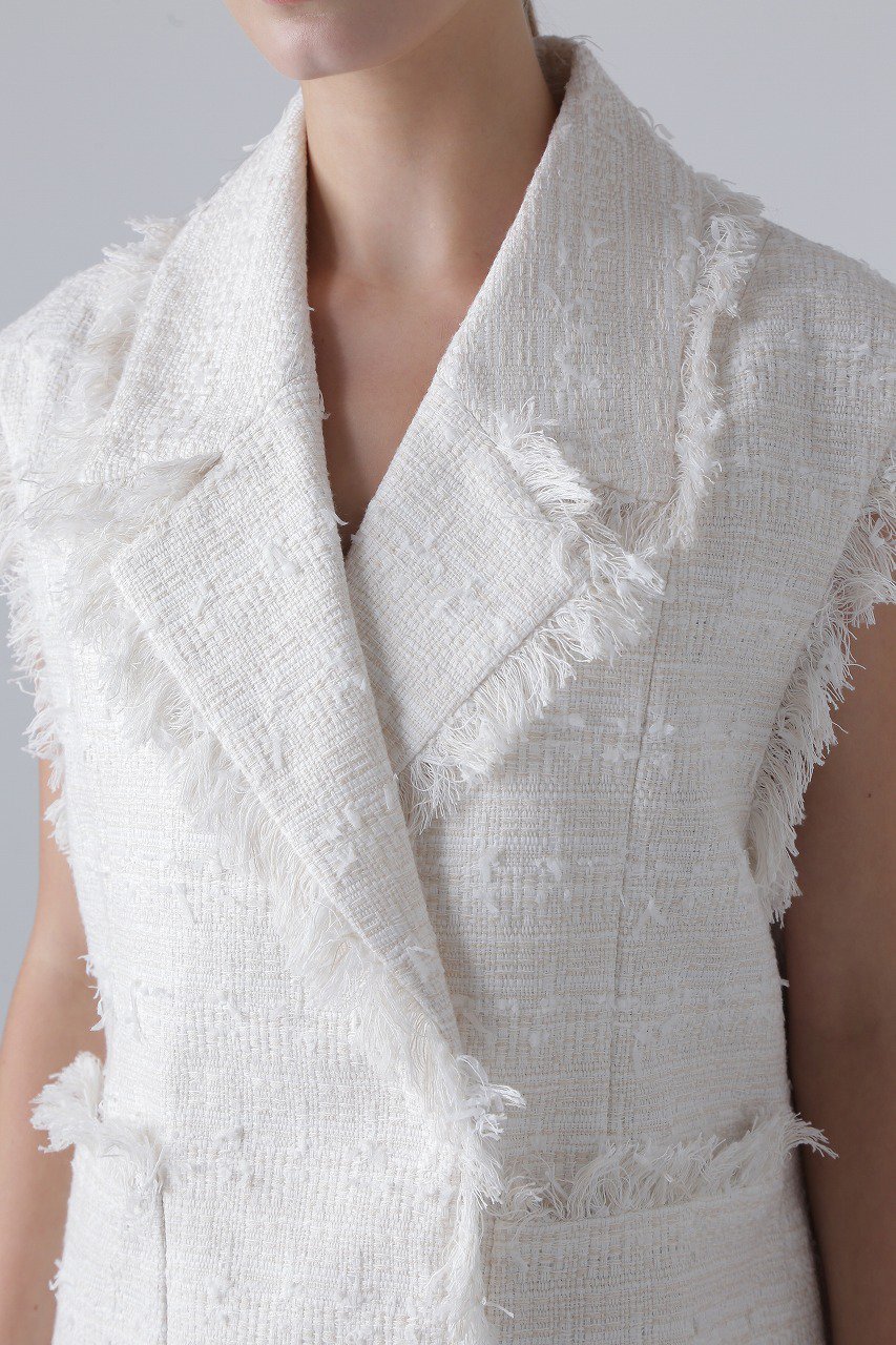 【アドーア/ADORE】のテープヤーンツィードジレ 人気、トレンドファッション・服の通販 founy(ファニー) 　ファッション　Fashion　レディースファッション　Fashion for Women　アウター　Coat / Outerwear Collection　レディースジャケット・軽アウター　Jackets　おすすめ　Recommended / Our Picks　ジャケット　Jacket, Outerwear　セットアップ　Set-Up, Coordinated Outfit　ツイード　Twill, Twill Weave　ベスト　Vest, Waistcoat　再入荷　Restock / Back in Stock　other-5|ID: prp329100004608621 ipo3291000000034989120