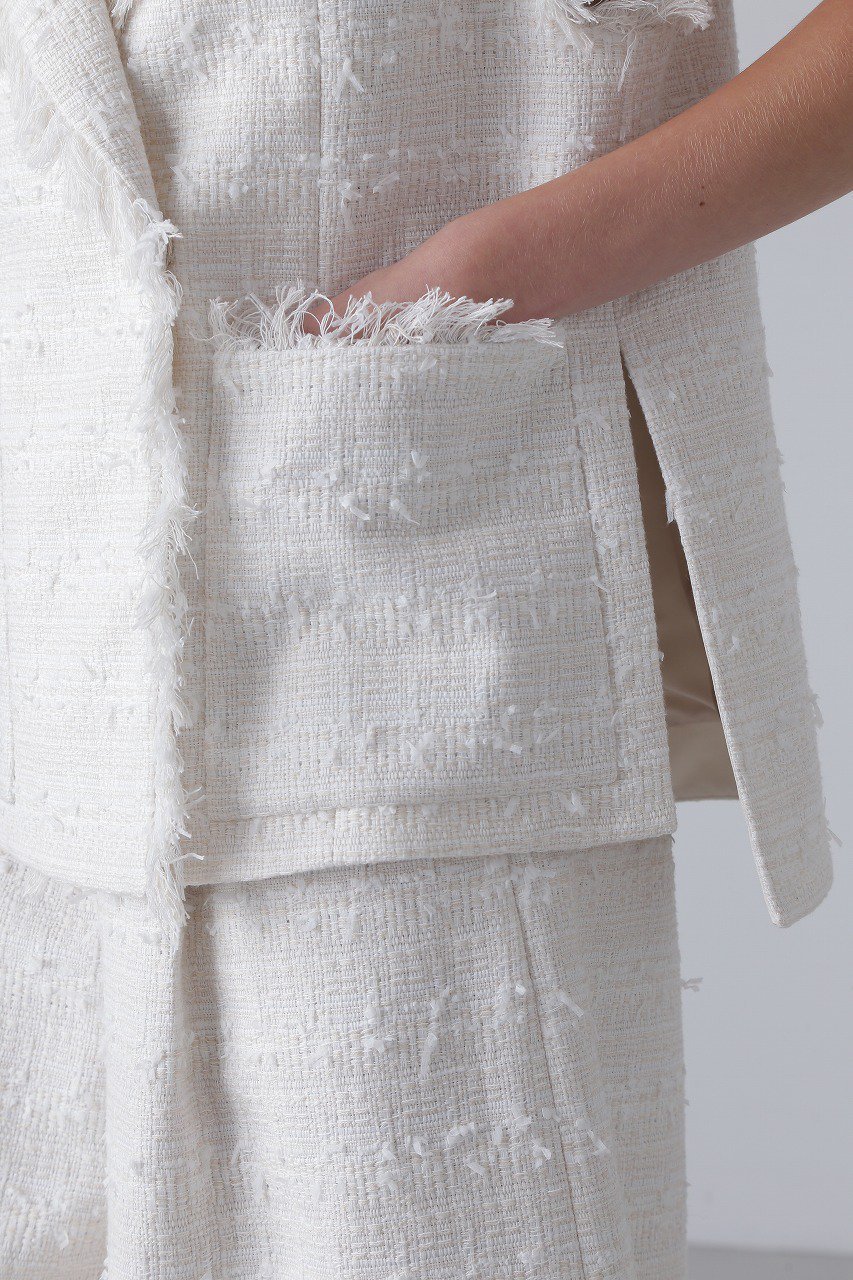 【アドーア/ADORE】のテープヤーンツィードジレ 人気、トレンドファッション・服の通販 founy(ファニー) 　ファッション　Fashion　レディースファッション　Fashion for Women　アウター　Coat / Outerwear Collection　レディースジャケット・軽アウター　Jackets　おすすめ　Recommended / Our Picks　ジャケット　Jacket, Outerwear　セットアップ　Set-Up, Coordinated Outfit　ツイード　Twill, Twill Weave　ベスト　Vest, Waistcoat　再入荷　Restock / Back in Stock　other-7|ID: prp329100004608621 ipo3291000000034989124