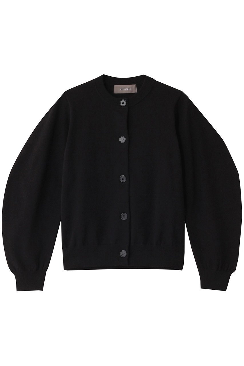 【エリオポール/heliopole】のバナナスリーブニットカーディガン インテリア・キッズ・メンズ・レディースファッション・服の通販 founy(ファニー) 　ファッション　Fashion　レディースファッション　Fashion for Women　トップス・カットソー　Cut & Sew Tops　ニット　Knit Tops & Sweaters　カーディガン・羽織り　Layered Style Cardigans　おすすめ　Recommended / Our Picks　カーディガン　Cardigan, Knitwear　コンパクト　Compact, Small Size　スリーブ　Sleeve, Long Sleeve / Short Sleeve　ボトム　Bottoms, Lower Wear　ブラック|ID: prp329100004608624 ipo3291000000032945371